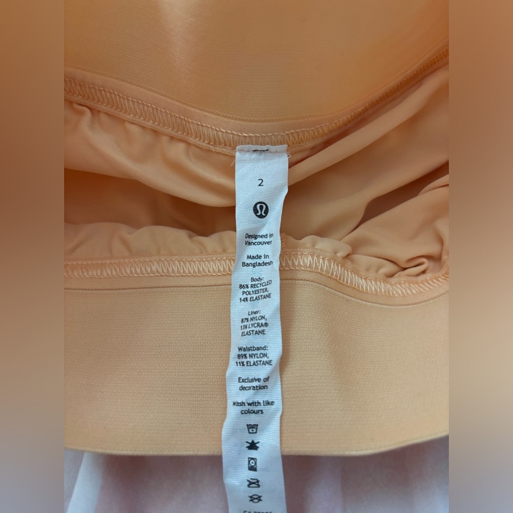 Lululemon Court Rival High Rise Skirt Size 2 Pink/Orange - Picture 5 of 5